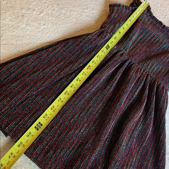 Ava & Yelly 6X Glitter Metallic Striped Dress EUC Red Silver Gold Blue - Picture 15 of 15